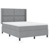 vidaXL Boxspringbett mit Matratze Hellgrau 160 x 200 cm Stoff