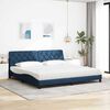 vidaXL Bett mit Matratze Blau 200x200 cm Stoff
