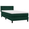 vidaXL Boxspringbett mit Matratze Dunkelgr&uuml;n 80x220 cm Samt