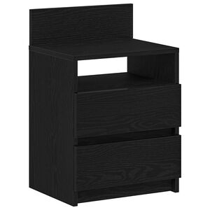 vidaXL Nachttisch mit 2 Schubladen Schwarz 40x33x60 cm