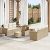 vidaXL Garten-Sofa-Set mit Kissen mit Speicher 9 pcs Beige und Creme