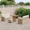 vidaXL Gartensofa-set mit Kissen 11 pcs Beige und Creme Poly-Rattan