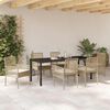 vidaXL Garten Essgruppe mit Kissen 7 pcs Beige Poly-Rattan