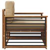vidaXL Outdoor-Sofagarnitur Massives Akazienholz und Polyester Natur