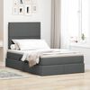 vidaXL Bett mit Stauraum und LED Dunkelgrau 120 x 190 cm Polyester