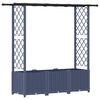 vidaXL Hochbeet mit Rankgitter und Dach Grau 162,5 x 40 x 136 cm PP
