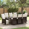 vidaXL Garten Essgruppe mit Kissen 9 pcs Braun Poly-Rattan