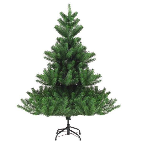 vidaXL K&uuml;nstlicher Weihnachtsbaum Nordmann LED & Kugeln Gr&uuml;n 210 cm