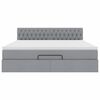 vidaXL Ottoman-Bett mit Matratze Hellgrau 180x200 cm Stoff