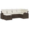 vidaXL Gartensofa-set 6 stk. Braun Poly-Rattan