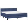 vidaXL Boxspringbett mit Matratze & LED Blau 160x200 cm Stoff