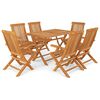 vidaXL 7-tlg. Garten-Essgruppe Massivholz Teak