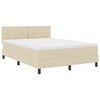 vidaXL Boxspringbett mit LED-Lichtleisten Creme 140 x 190 cm Stoff
