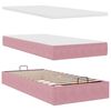 vidaXL Ottoman-Bett mit Matratzen & LEDs Rosa 200x200 cm Samt
