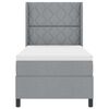 vidaXL Boxspringbett mit Matratze Hellgrau 90 x 200 cm Stoff