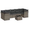 vidaXL 8-tlg. Garten-Sofagarnitur mit Kissen Grau Poly Rattan
