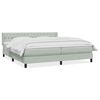 vidaXL Boxspringbett mit Matratze Hellgrau 200x220 cm Samt