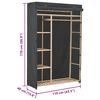 vidaXL Kleiderschrank Grau 110 x 40 x 170 cm Stoff