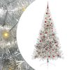 vidaXL K&uuml;nstlicher vorbeleuchteter Weihnachtsbaum Silber 210 cm PET