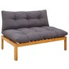 vidaXL Mittelsofa Einheit Nat&uuml;rlich und Dunkelgrau 120 x 80 x 82 cm