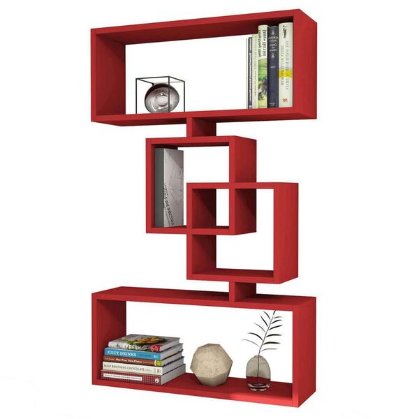 Homemania Wandregal Harmony 70x22x117 cm Rot