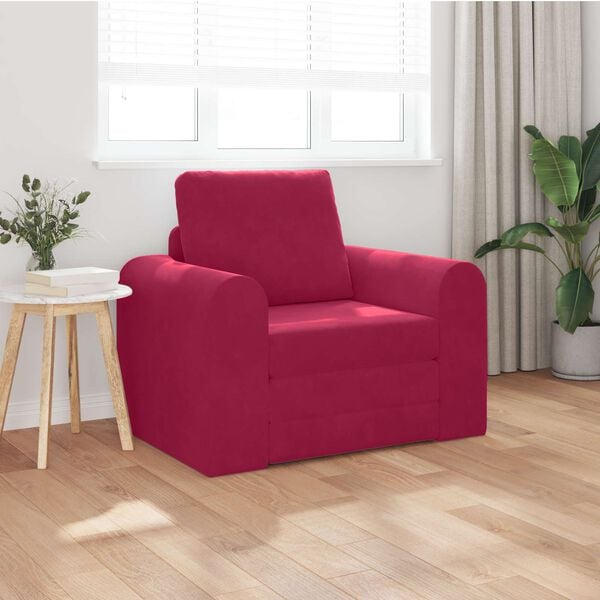 vidaXL Schlafsofa Weinrot 98 x 71 x 83 cm Samt