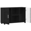 vidaXL Sideboard mit Regal Schwarz 88,5 x 30,5 x 55,5 cm Holzwerkstoff