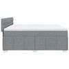 vidaXL Boxspringbett mit Matratze Hellgrau 200x200 cm Stoff