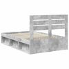 vidaXL Bettrahmen Beton Grau 135 x 190 cm Massives Kiefernholz