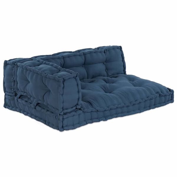 vidaXL Pallet Sofa Kissen 3 pcs Indigo 120 x 80 x 38 cm Stoff