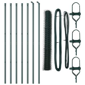 vidaXL Zaunpfosten Gr&uuml;n 10 x 1,4 m (36 mm Maschenweite) Stahl und PVC