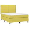 vidaXL Boxspringbett mit Matratze & LED Gr&uuml;n 140x200 cm Stoff