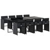 vidaXL 9-tlg. Garten-Essgruppe mit Kissen Schwarz Poly Rattan