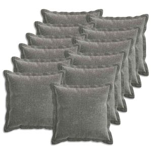 vidaXL Kissenbezug 12 pcs HOUTEN Dunkelgrau 45 x 45 cm Chenille-Stoff