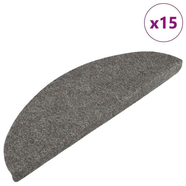 vidaXL Stufenmatten Selbstklebend 15 Stk. 56x17x3 cm Grau