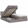 vidaXL Ottoman Bett mit Matratze mit Kopfteil 2 Stk. Taupe Stoff