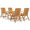 vidaXL 5-tlg. Garten-Essgruppe Massivholz Teak