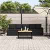 vidaXL Gartensofa 5-Sitzer mit Kissen Schwarz Poly Rattan