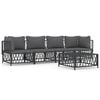 vidaXL 5-tlg. Garten-Lounge-Set mit Kissen Anthrazit Stahl