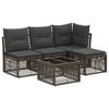 vidaXL Gartensofa-set 5 stk. Grau Poly-Rattan