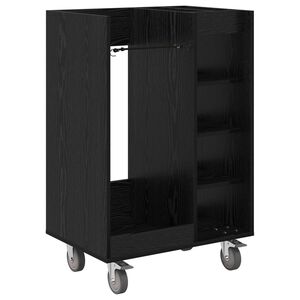 vidaXL Golf Schrank Mit Rad Uni Schwarz Eichen-Optik 65 x 45 x 98 cm