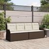vidaXL Gartenbank Verstellbar mit Kissen Braun Poly Rattan