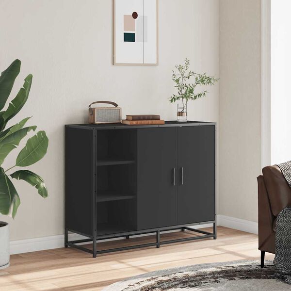 vidaXL Sideboard Schwarz 92x35x76 cm Holzwerkstoff