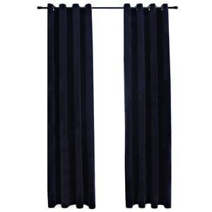 vidaXL Verdunkelungsvorh&auml;nge mit &Ouml;sen 2 Stk. Samt Schwarz 140x175 cm