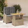 vidaXL 2-tlg. Garten-Essgruppe mit Kissen Beige Poly Rattan