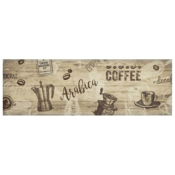 vidaXL K&uuml;chenteppich Waschbar Kaffee Braun 60x180 cm Samt