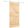 vidaXL Schiebet&uuml;r 95 x 210 cm Massivkiefer (Unbehandelt)