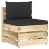 vidaXL 4-Sitzer Outdoor-Sofa mit Kissen Gr&uuml;n Impr&auml;gniertes Holz