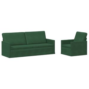 vidaXL Sofa-Set 2 pcs Dschungelgr&uuml;n Cordstoff