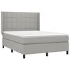 vidaXL Boxspringbett mit Matratze & LED Hellgrau 140x200 cm Stoff